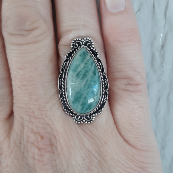 New Amazonite 925 Silver Ring. - Picture 5 of 8